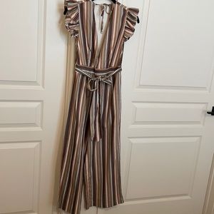 Brown orange and cream jumpsuit